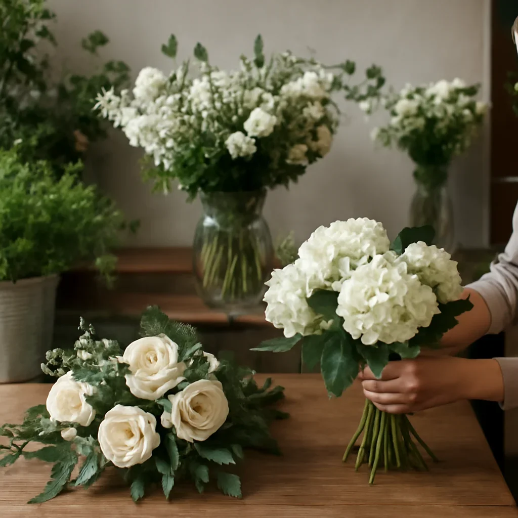 Editorial floral scene supporting how to choose sympathy flowers in ontario