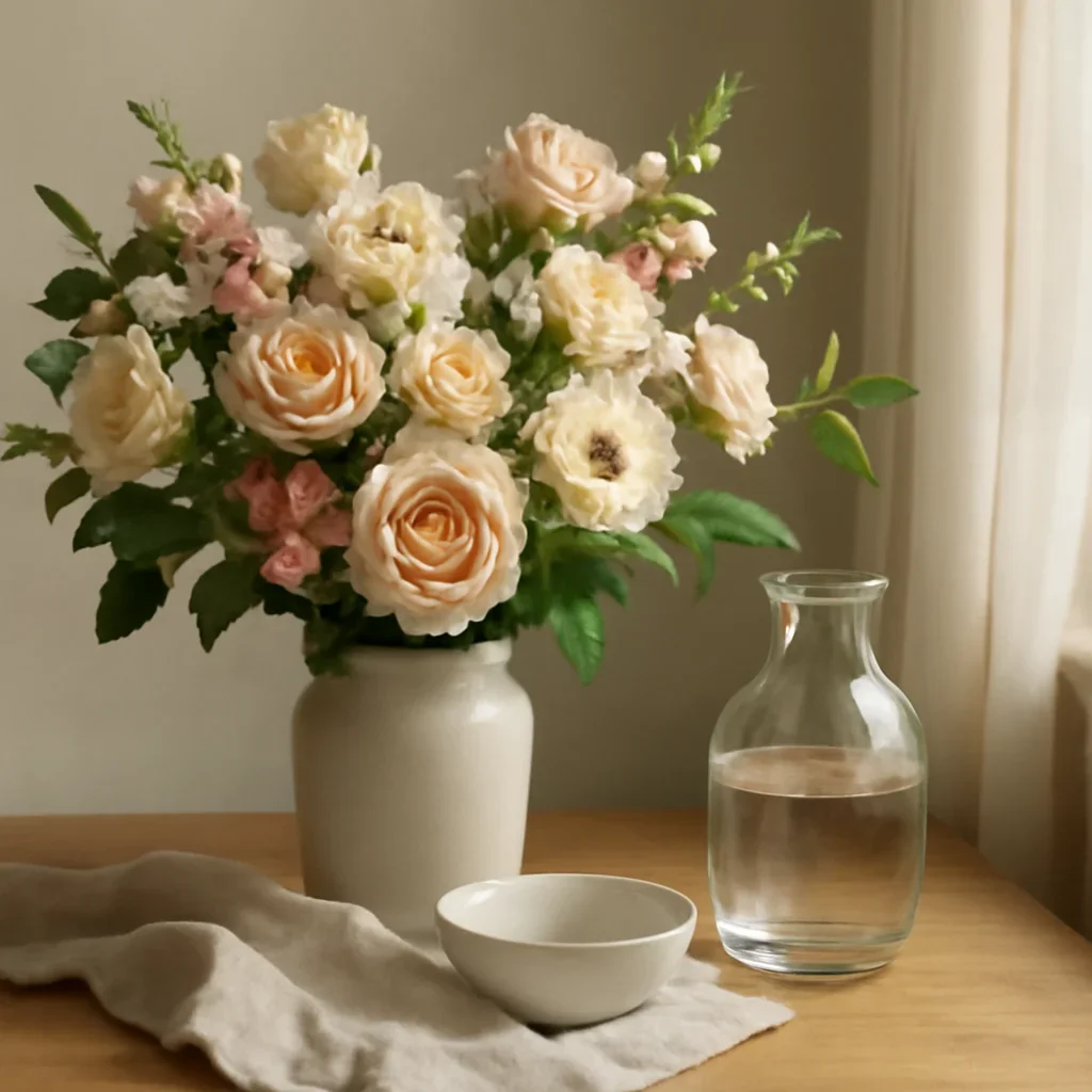 Editorial floral scene supporting how to keep flowers fresh during hot ontario weather