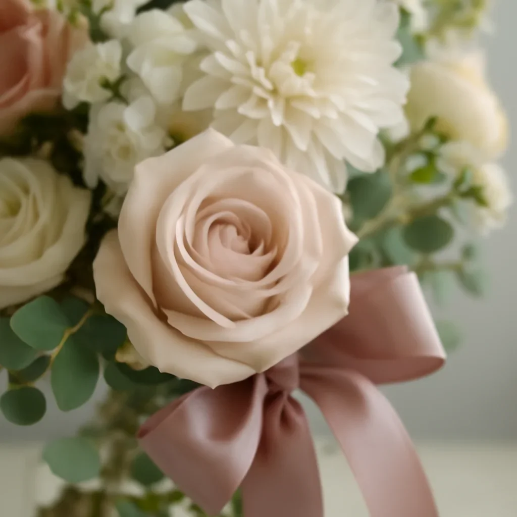 Close-up floral textures and finishing details for case study: custom arrangements in chesterville