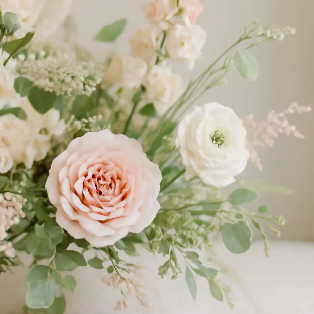 Seasonal flowers and design details related to case study: custom arrangements in chesterville