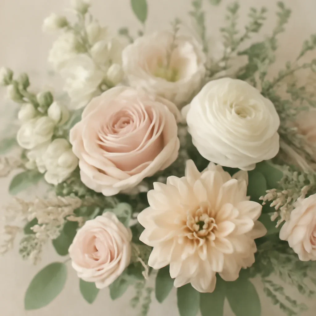 Seasonal flowers and design details related to case study: wedding flowers in winchester, on