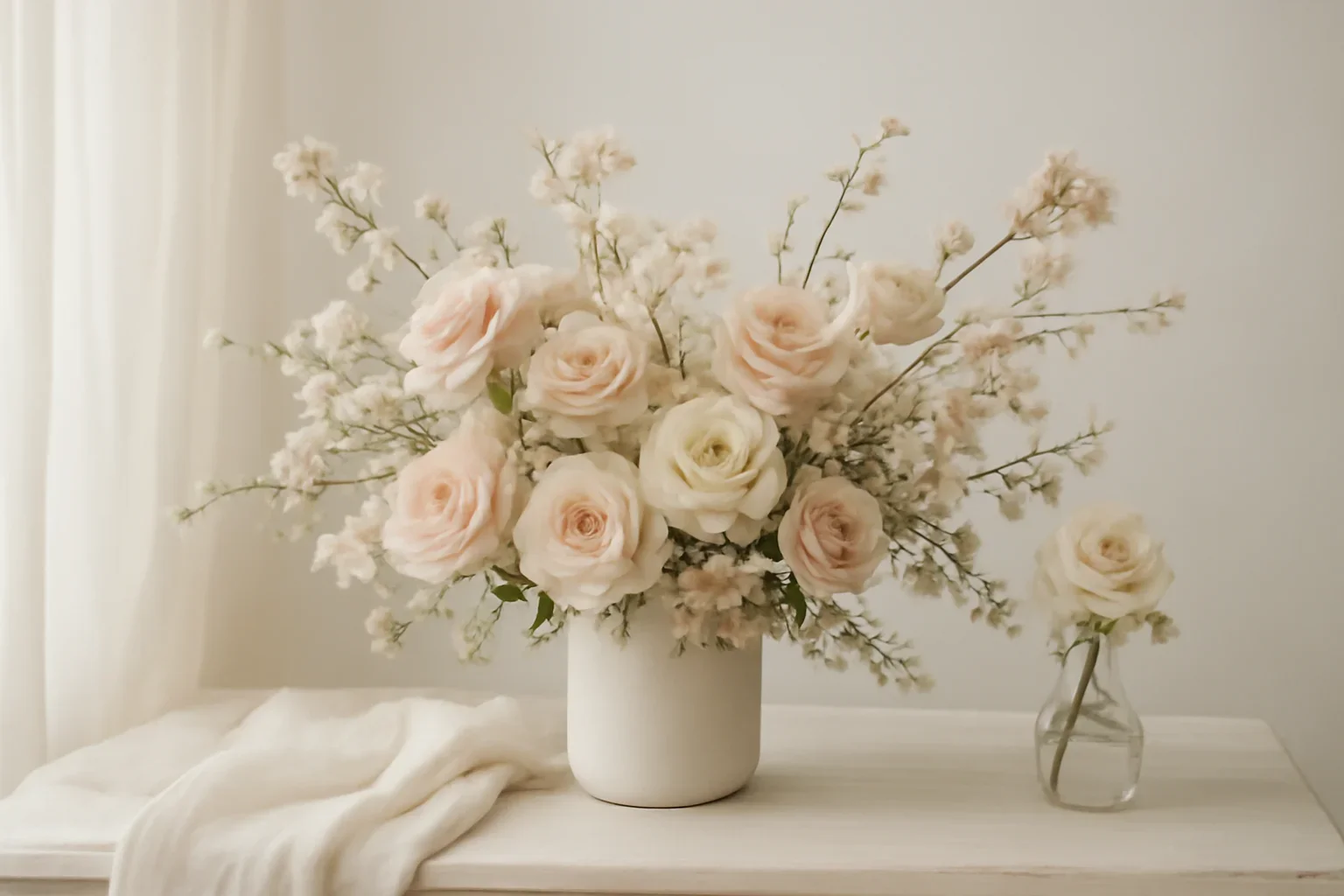 Handcrafted floral design representing shop flowers