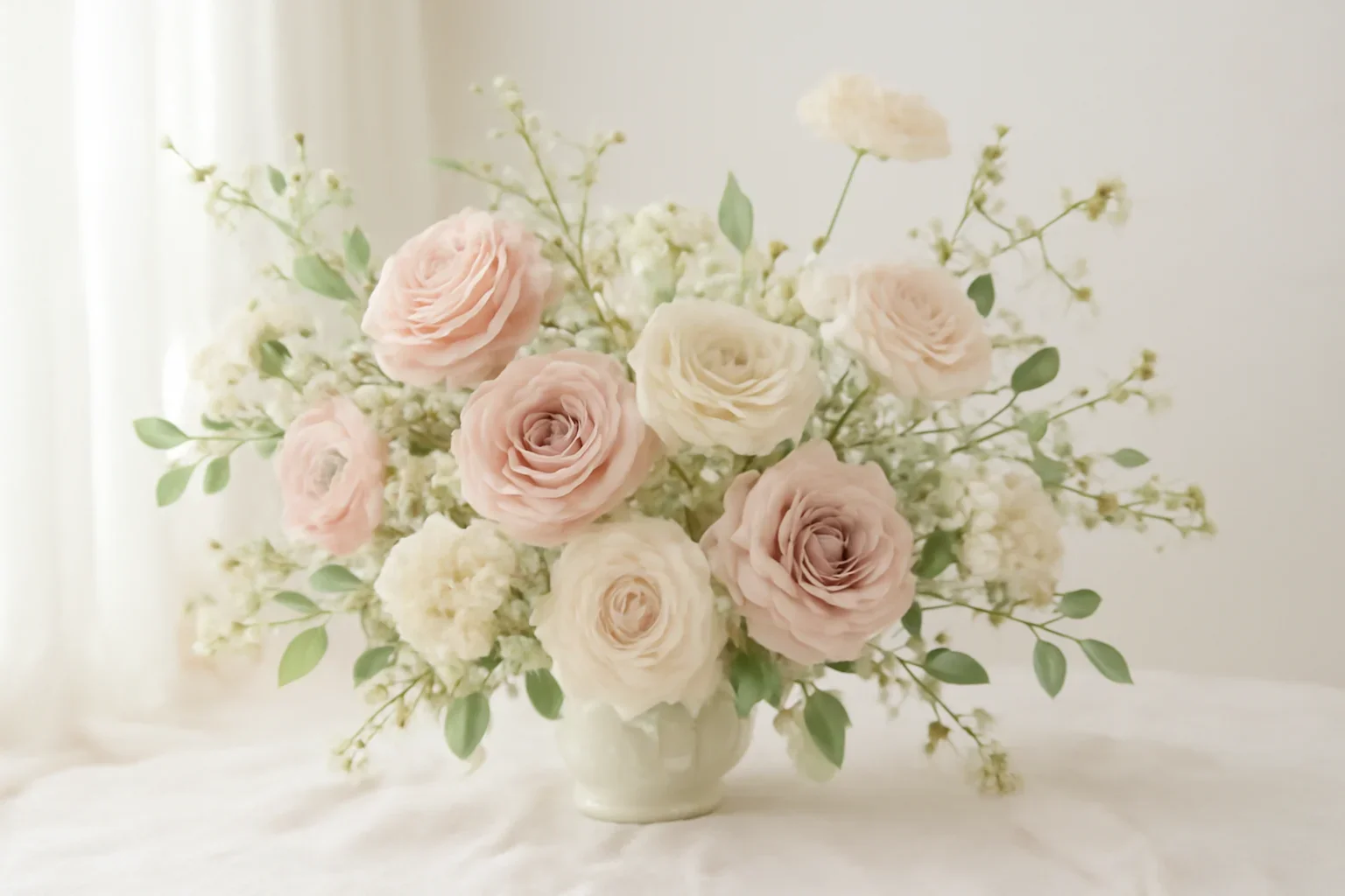 Handcrafted floral design representing love & romance flowers