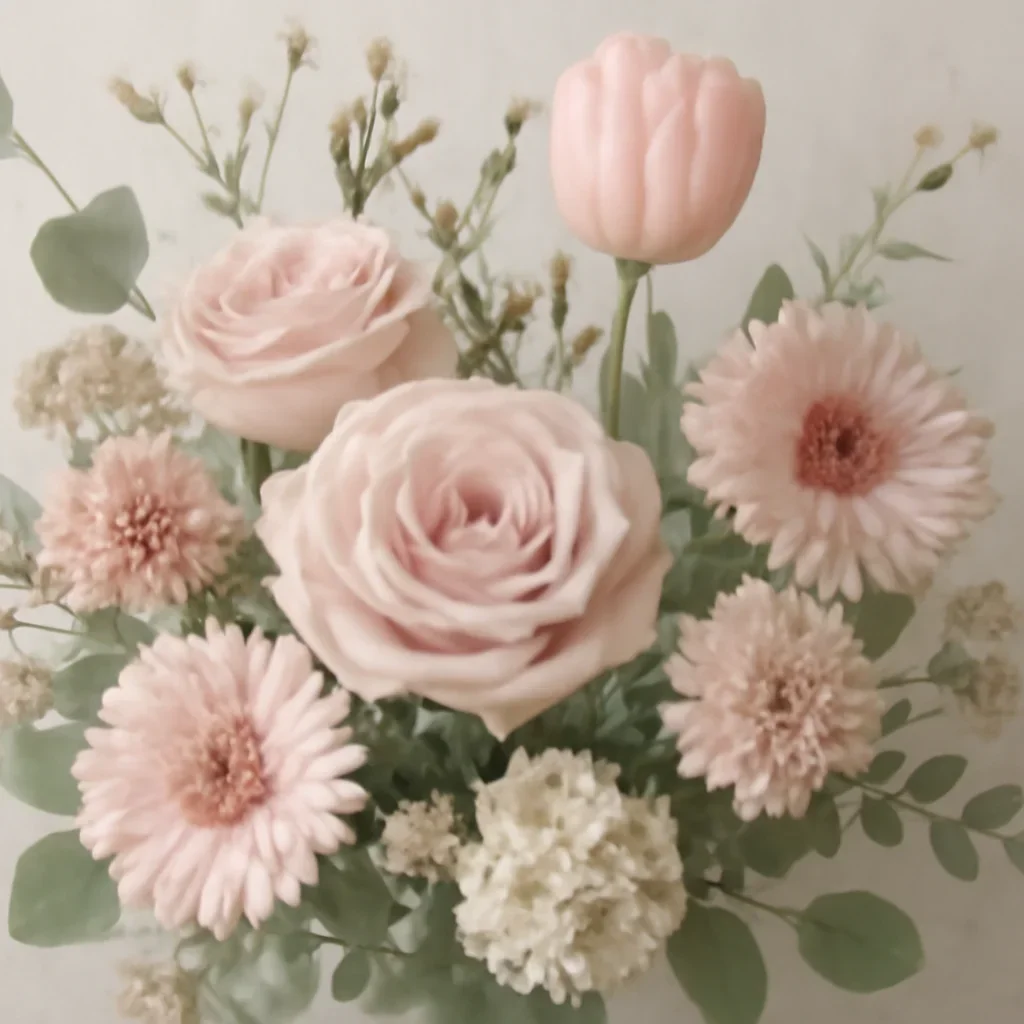 Seasonal flowers and design details related to love & romance flowers