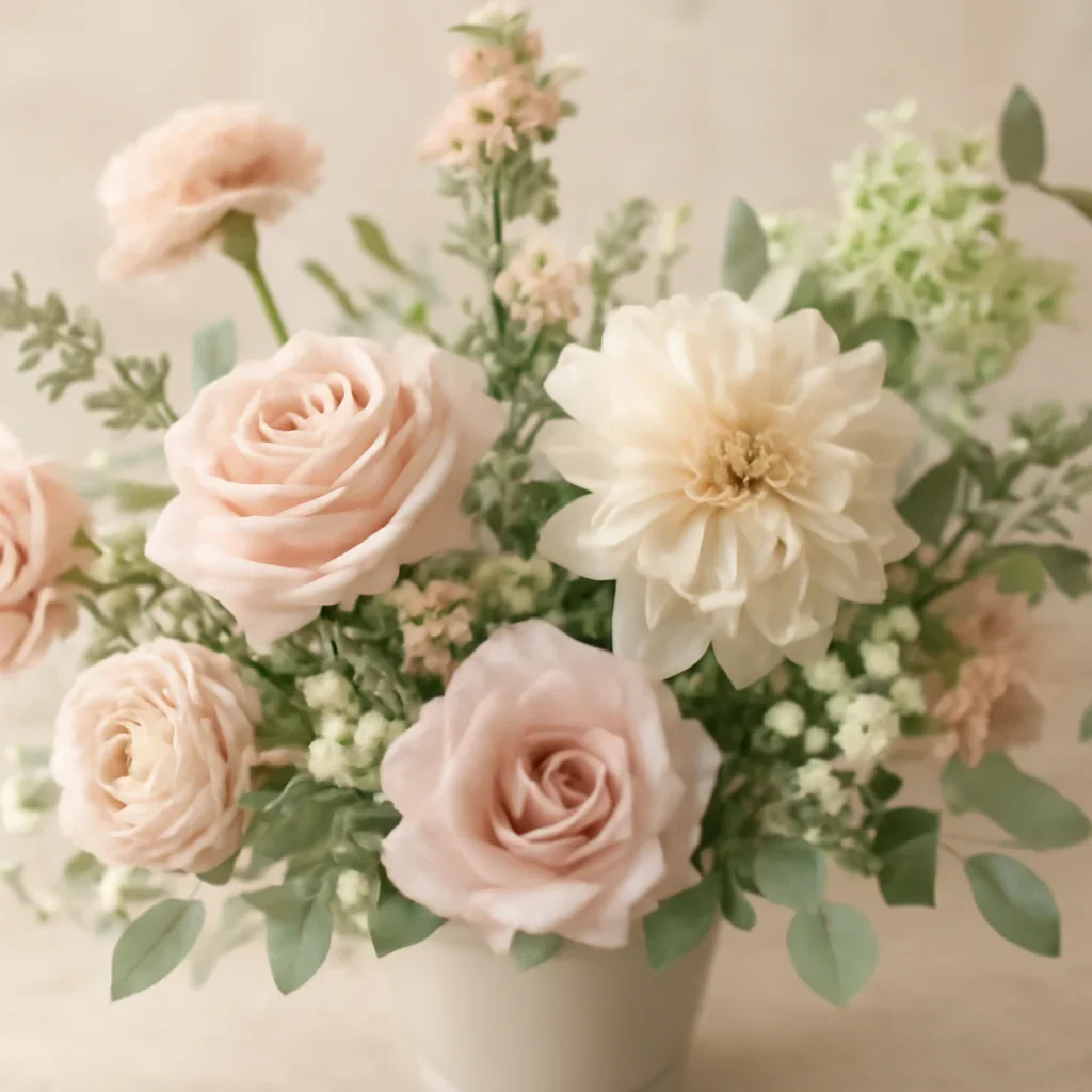 Seasonal flowers and design details related to event & venue collaboration