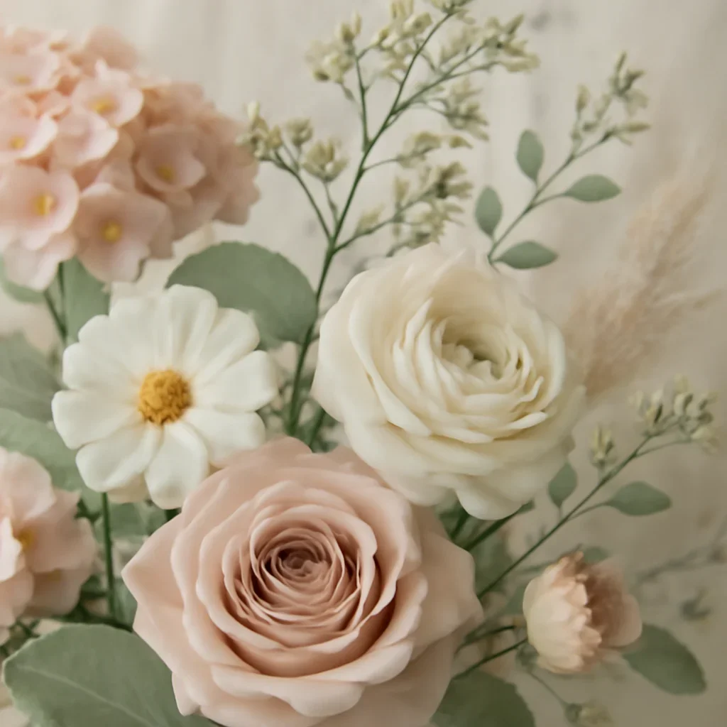 Seasonal flowers and design details related to plants