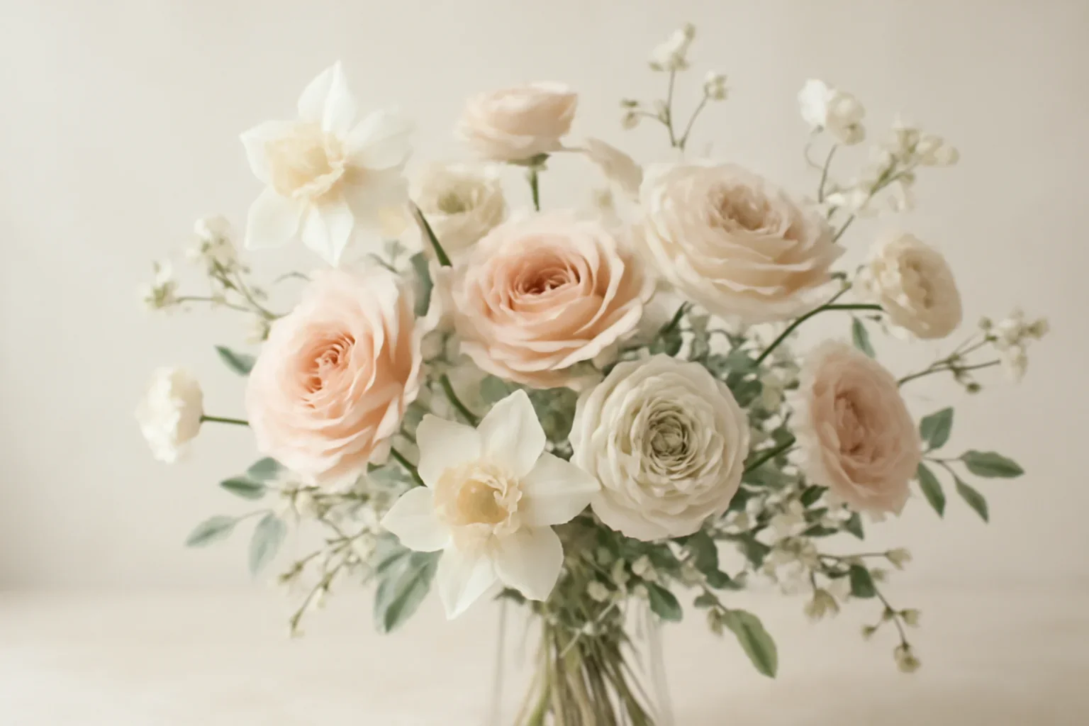 Handcrafted floral design representing easter flowers
