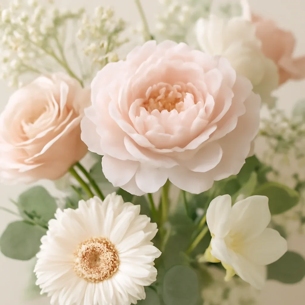 Seasonal flowers and design details related to everyday flower giving