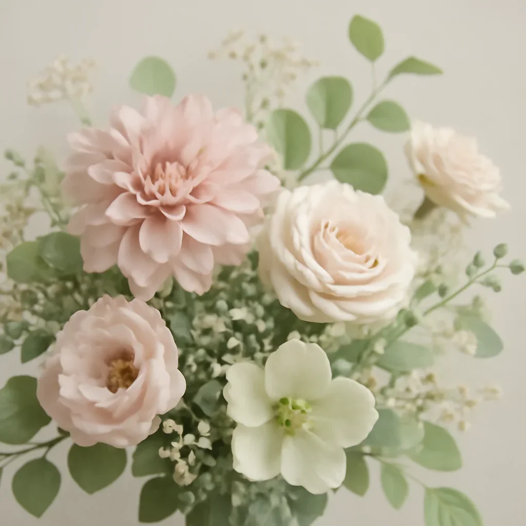 Seasonal flowers and design details related to delivery areas