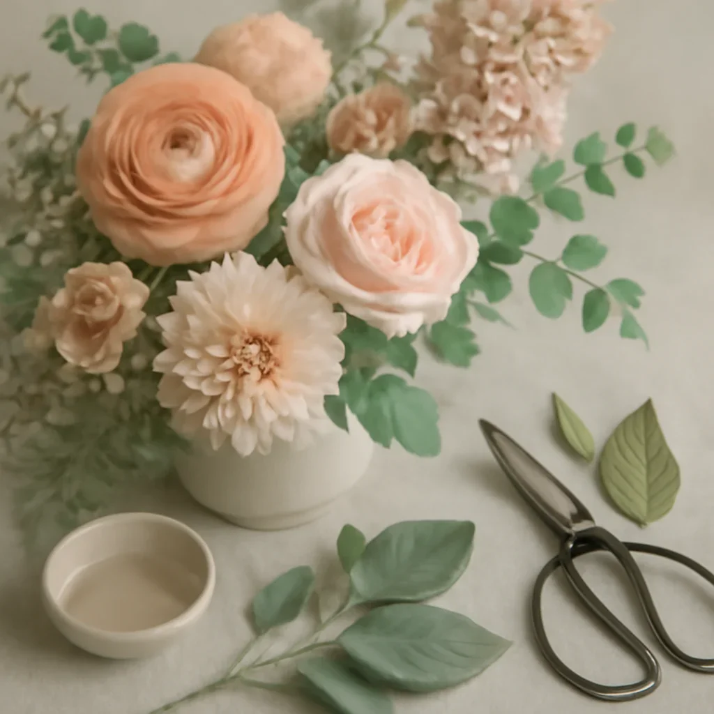 Seasonal flowers and design details related to flower care guide